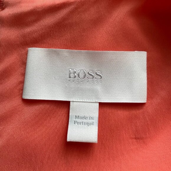 Boss Hugo Boss Sleeveless Round Neck Lined Midi Sheath Dress Peach Sz 6 - Picture 8 of 10